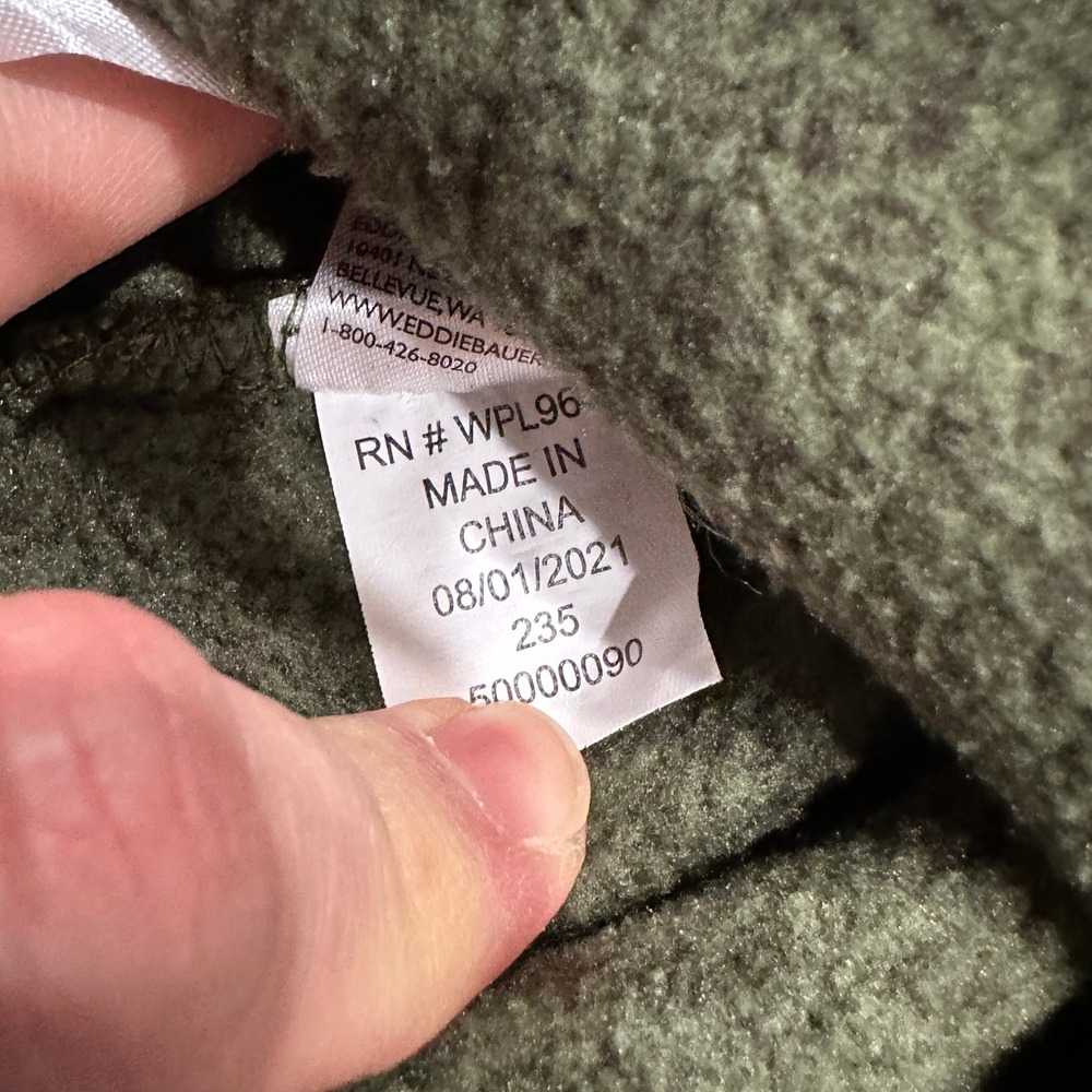 Eddie Bauer Mens Quarter Snap Fleece Pullover Heathered Green Large 50000090 - Picture 7 of 13